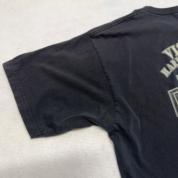 Harley Davidson Shirt Mens XL Black Pinup Girl Biker Visalia CA Motorcycle - Picture 15 of 16